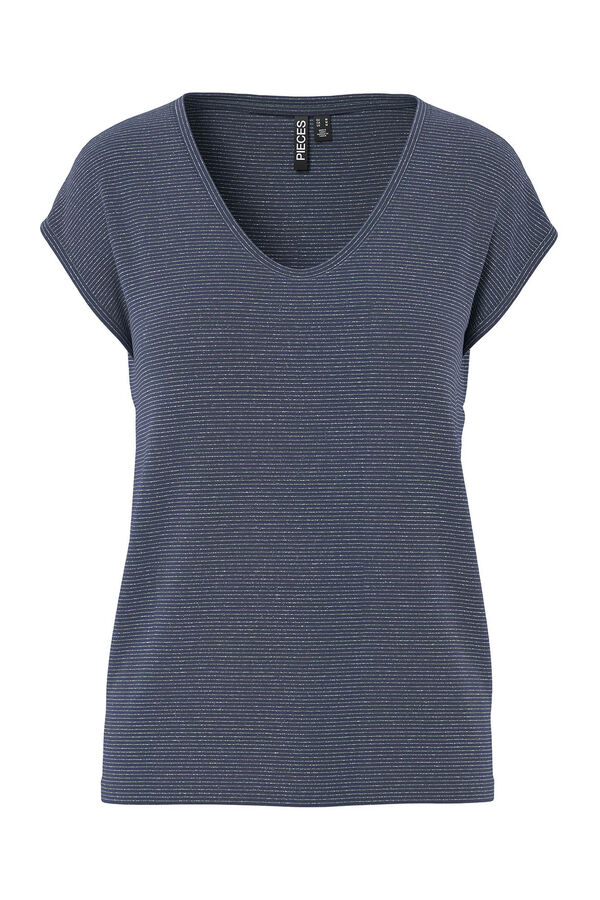 Pieces Camiseta lurex pico azul