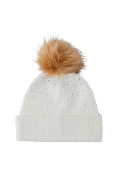 Springfield Knit hat with pompom white