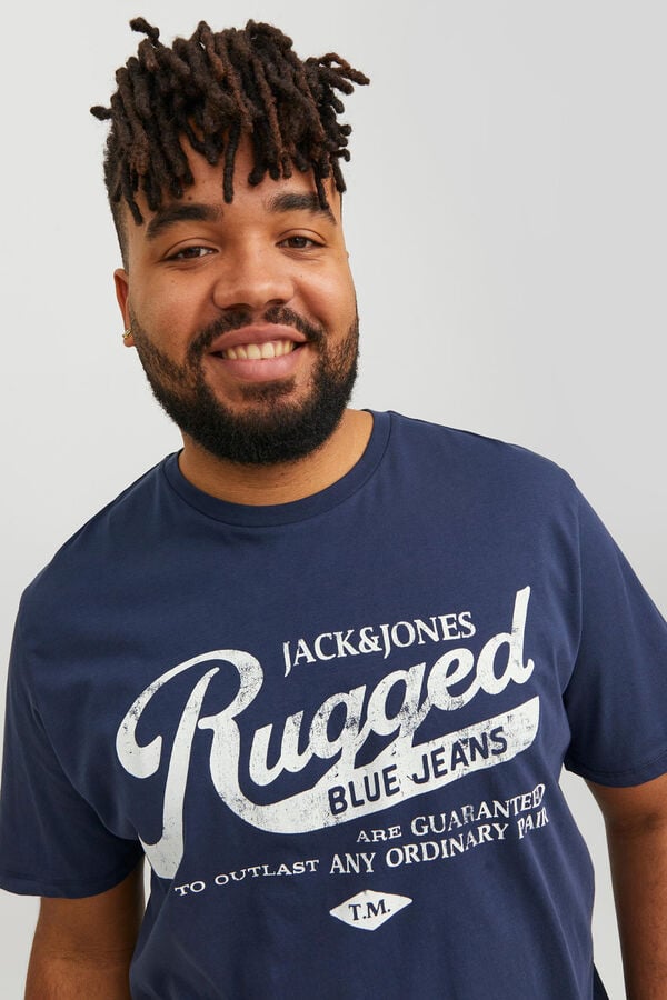 Springfield Camiseta manga corta slim algodón sostenible PLUS azul medio