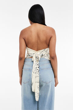 Topshop Top palabra de honor estampado