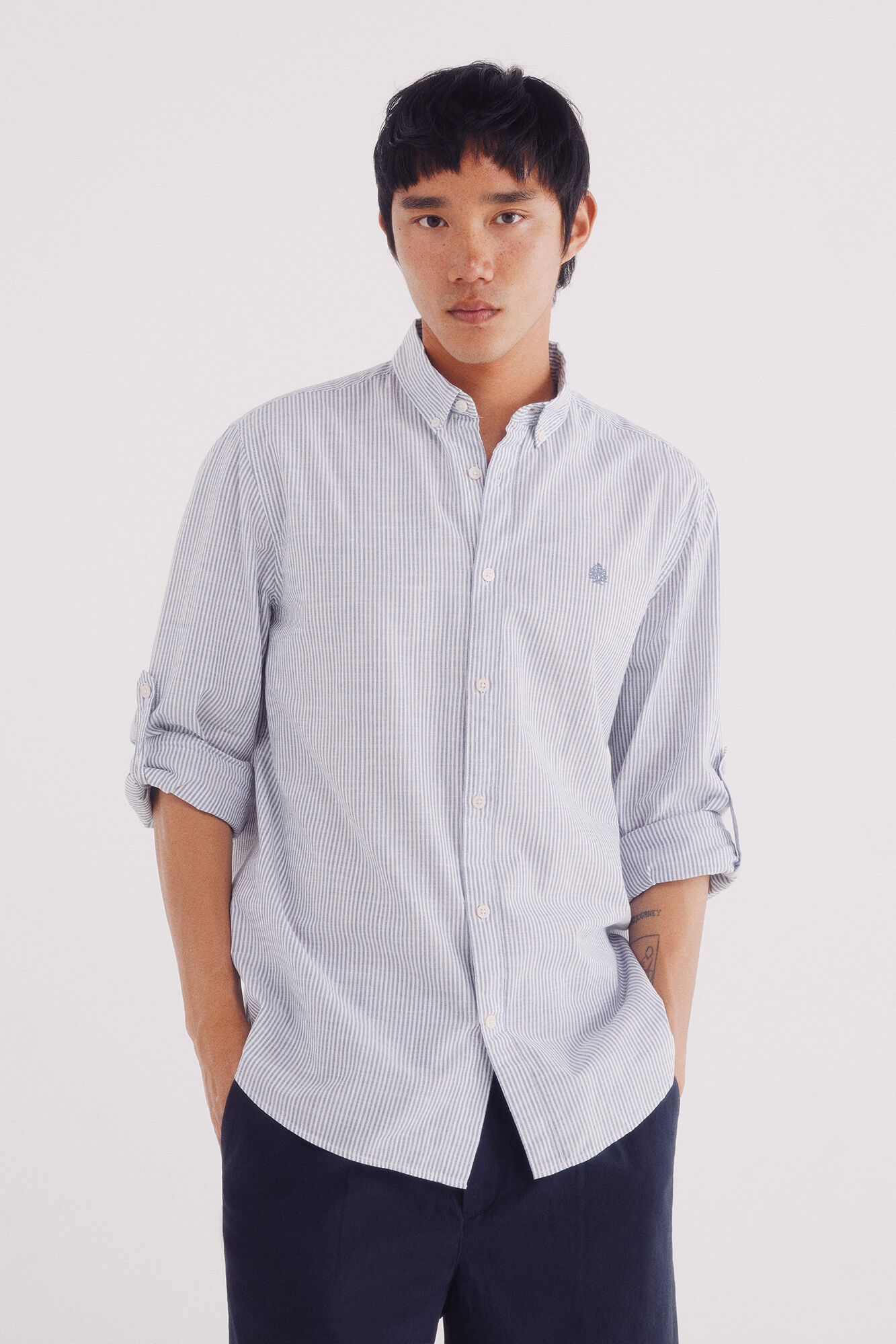 Springfield striped cotton slub shirt
