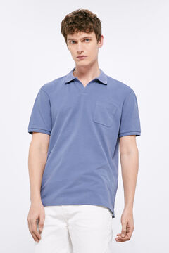 Springfield Piqué polo shirt with resort collar blue