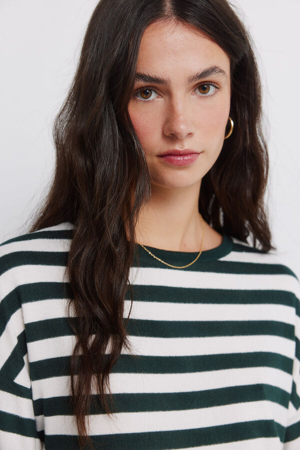 Springfield T-shirt &agrave; double rayure vert