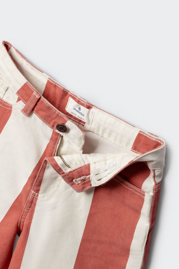 Springfield Kids Bermuda de riscas vermelha para menino borgonha