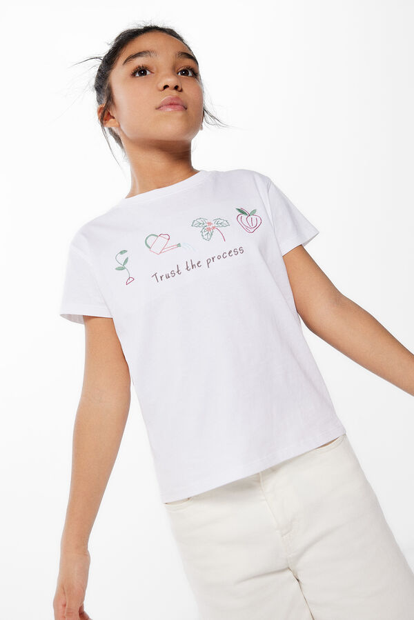 Springfield Girls' embroidered T-shirt bijela