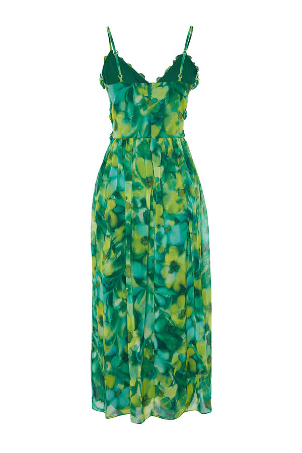 Trendyol Vestido largo estampado verde