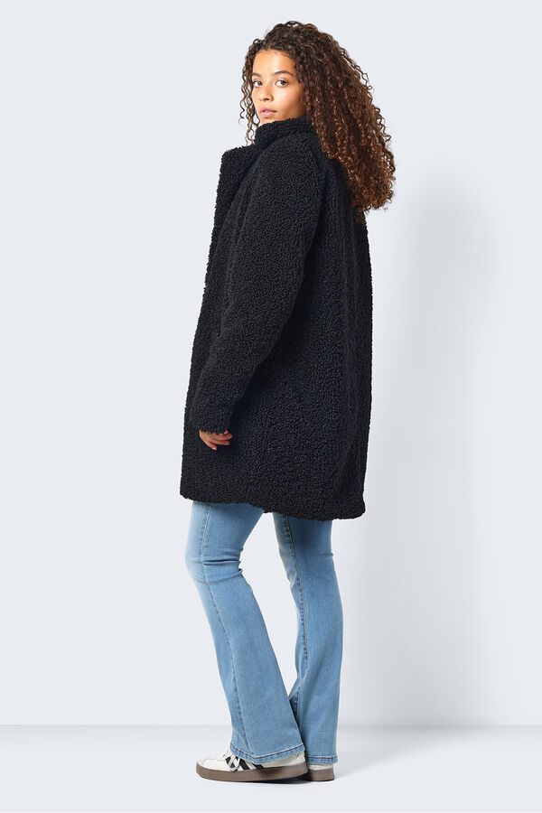 Noisy May Sobretudo comprido teddy  preto