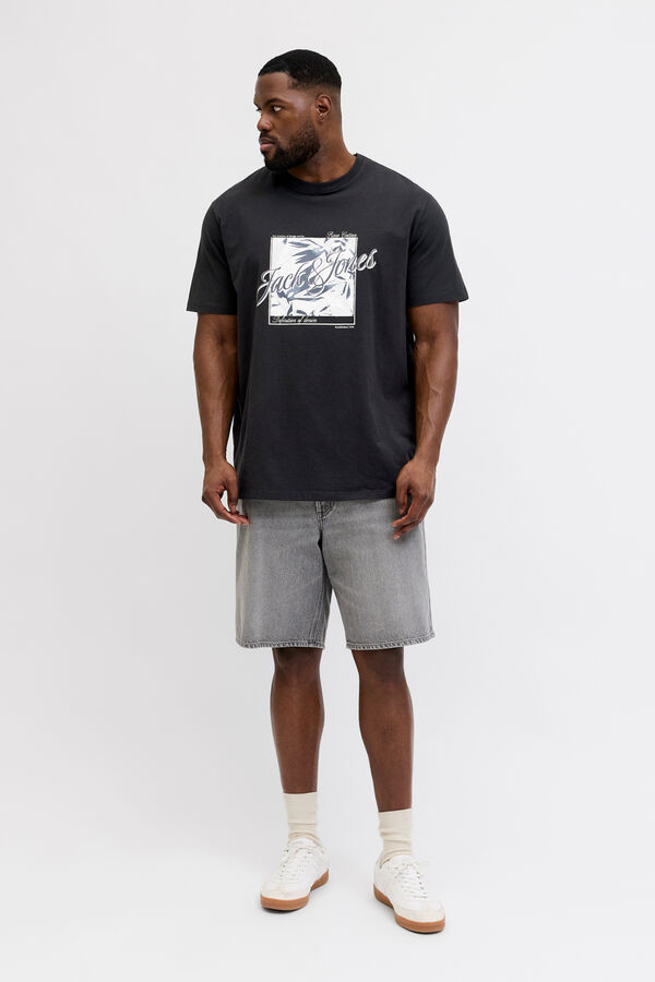 Jack & Jones PLUS Printed cotton T-shirt black
