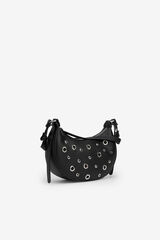 Tiffosi Baguette Handbag, bag with Eyelets Crna