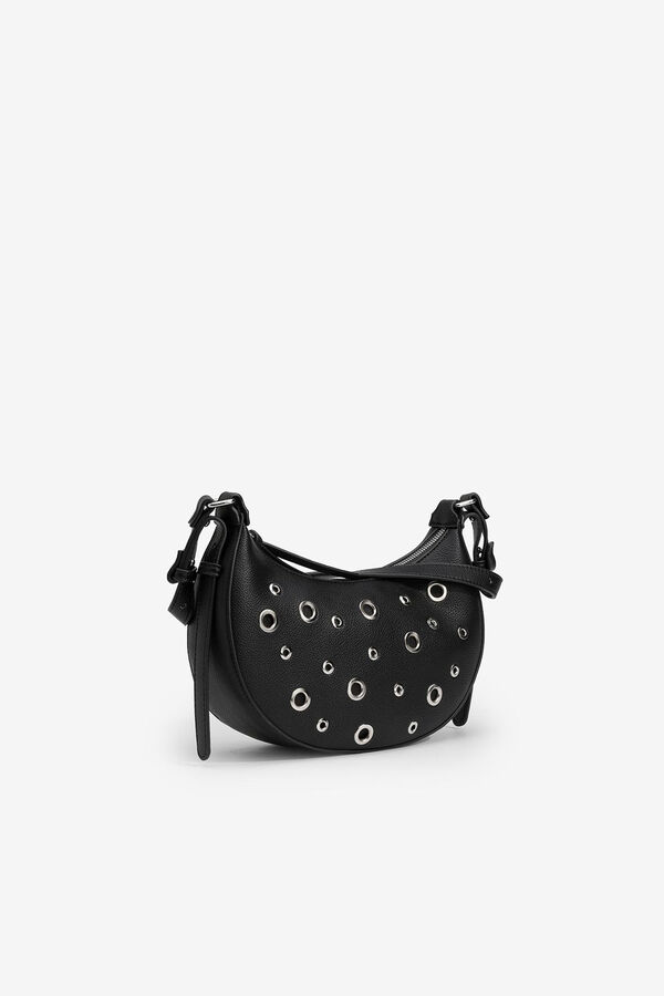 Tiffosi Baguette Handbag, bag with Eyelets Crna