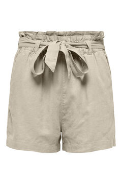 Springfield Linen shorts with tie  brown
