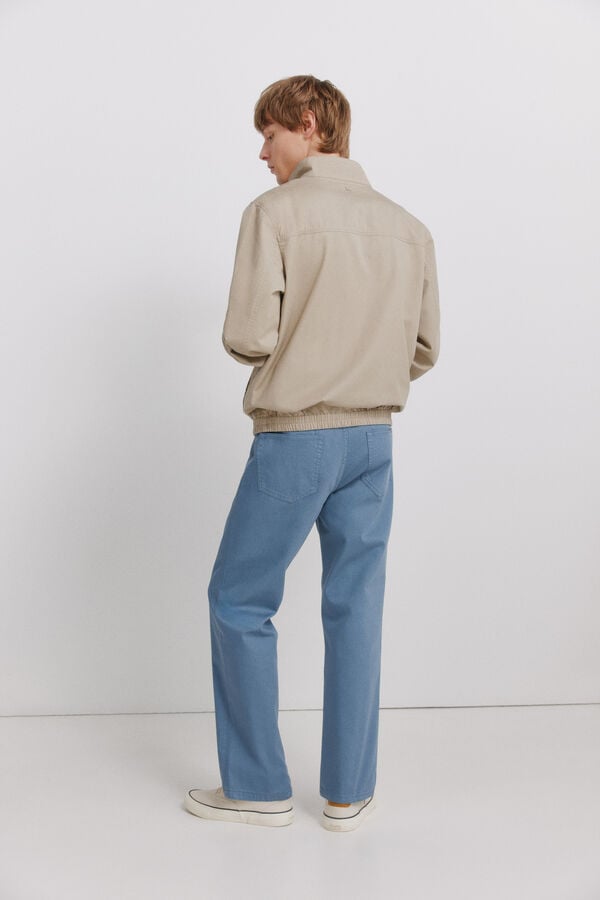 Springfield 5-pocket washed straight fit trousers blue