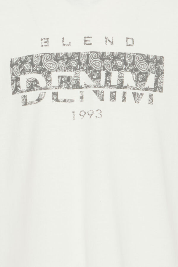 Blend Camiseta manga curta com logo  branco