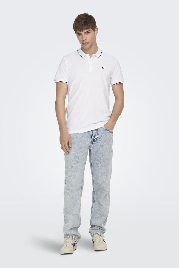 Only & Sons Short-sleeved polo shirt white