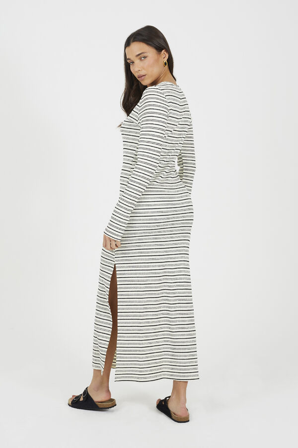 Brave Soul striped dress beige