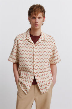 Springfield Printed jersey bowling shirt