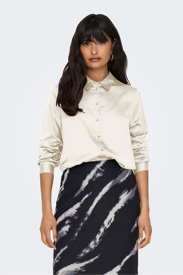 JDY Satin-Finish shirt beige