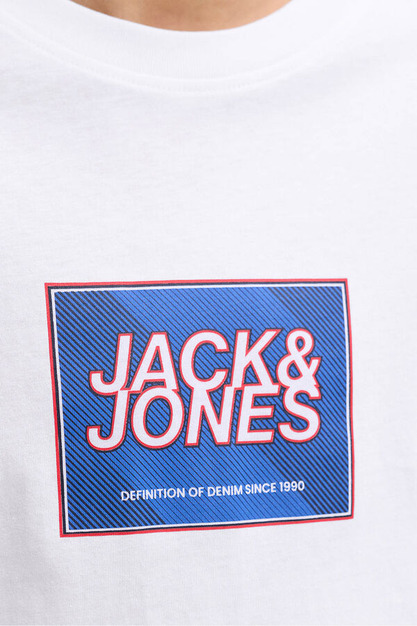 Jack & Jones Junior Camiseta b&aacute;sca logo blanco
