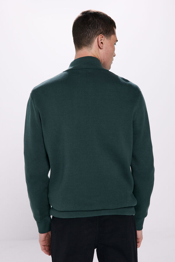 Springfield Cardigan Milano com fecho-éclair verde