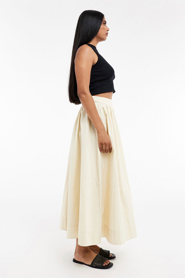 Topshop Saia comprida com detalhe franzido amarelo