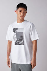 Springfield Camiseta estampado fotográfico blanco