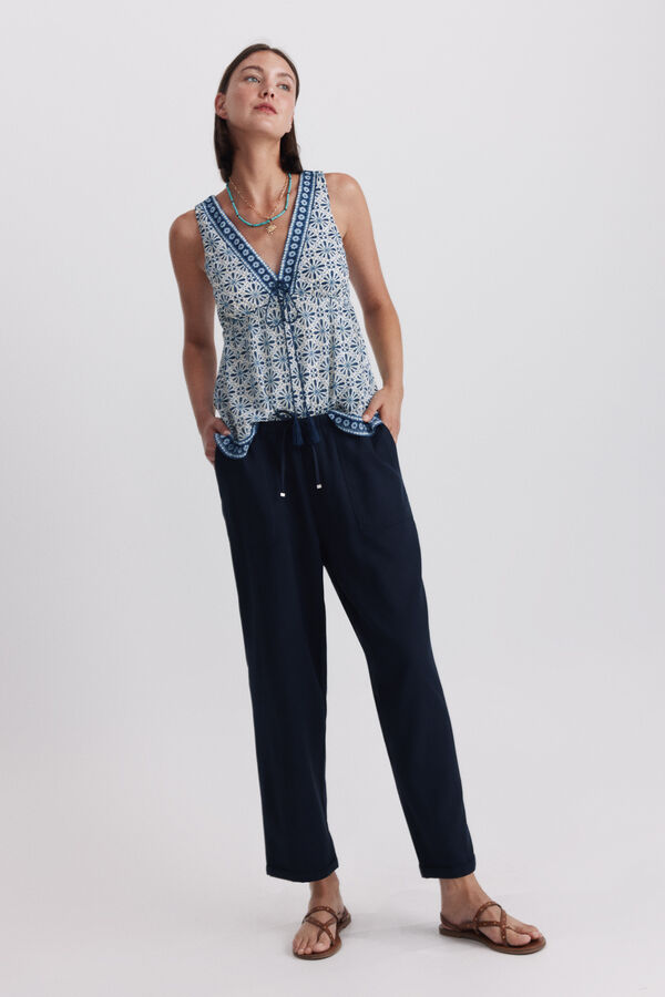 Springfield Border print top printed