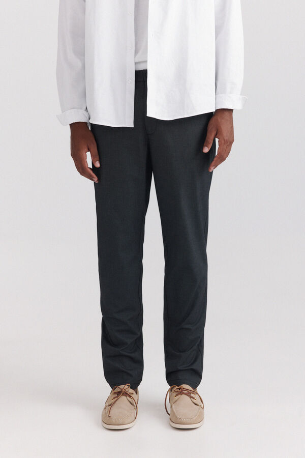 Springfield Bicolour structure comfort fit chinos grey
