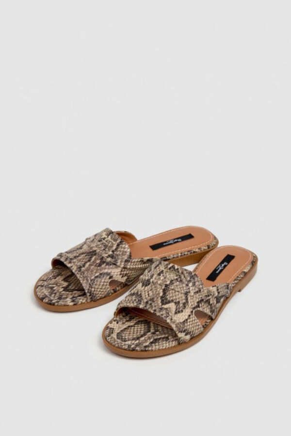Pepe Jeans Sandalias planas estampadas beige