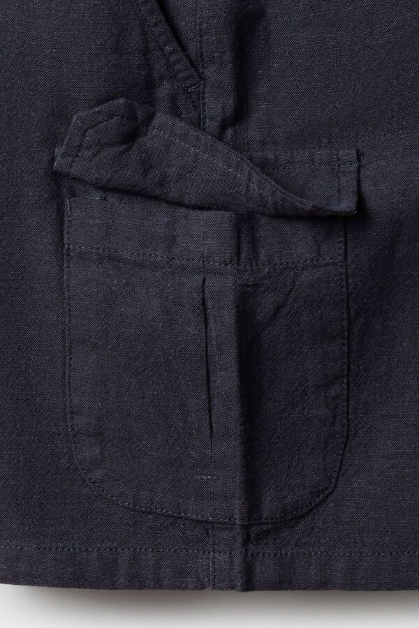 Springfield Kids Bermuda cargo en lin enfant bleu