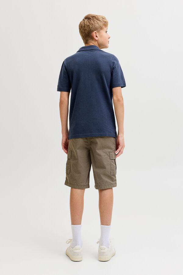Jack & Jones Junior Plain cotton regular fit polo shirt blue