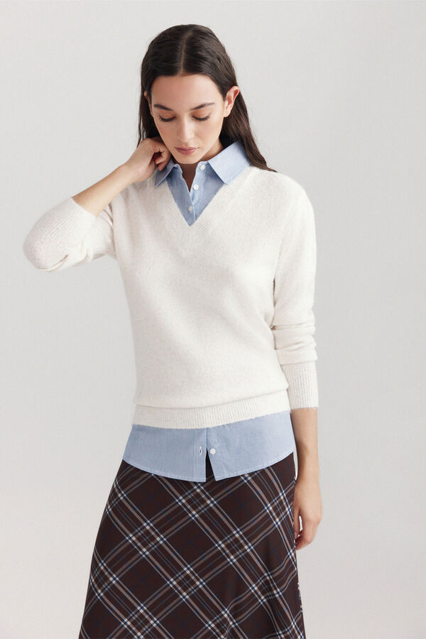 Springfield Round neck jumper white
