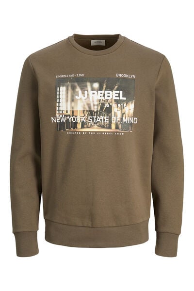 Springfield Regular fit printed sweatshirt brown