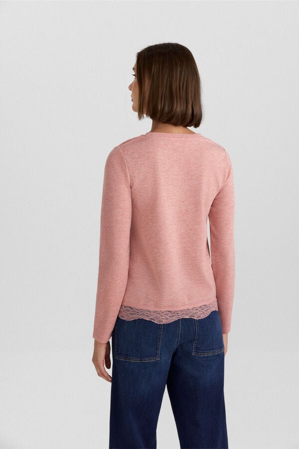 Springfield Lace long sleeve T-shirt pink