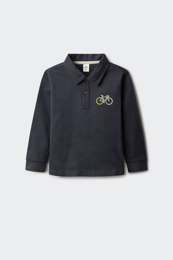 Springfield Boy's long sleeve bike polo bluish