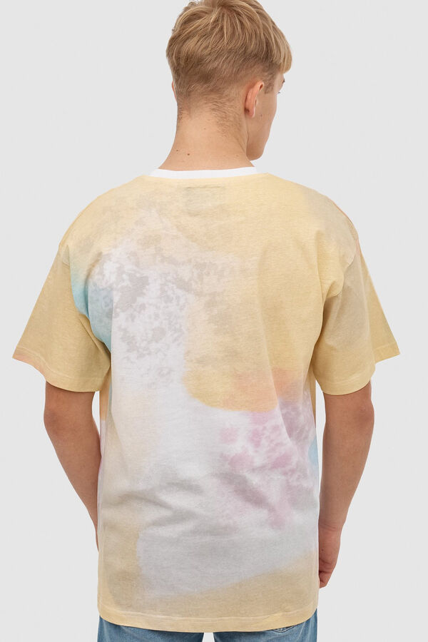 Springfield T-Shirt Print Flecken Weiß