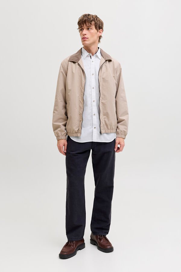 Jack & Jones Camisa manga larga de algod&oacute;n blanco