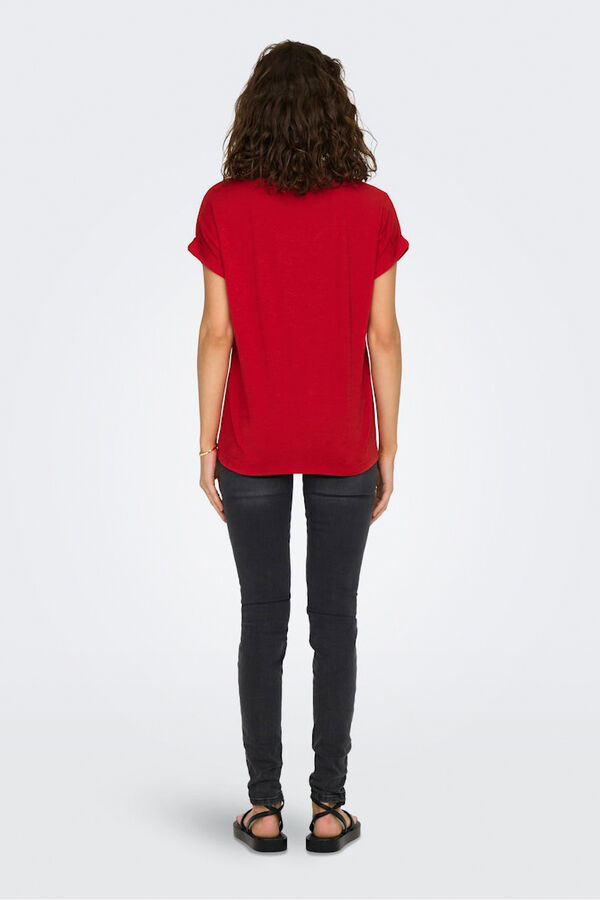 Only short-sleeved T-shirt burgundy