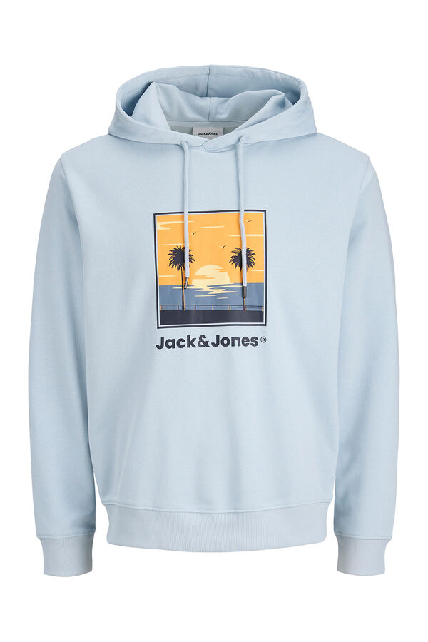 Jack & Jones Sudadera capucha algod&oacute;n suave azul