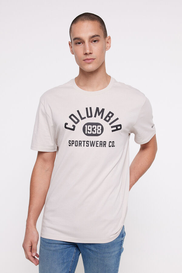 Springfield Kurzarm-T-Shirt mit Columbia-Logo camel