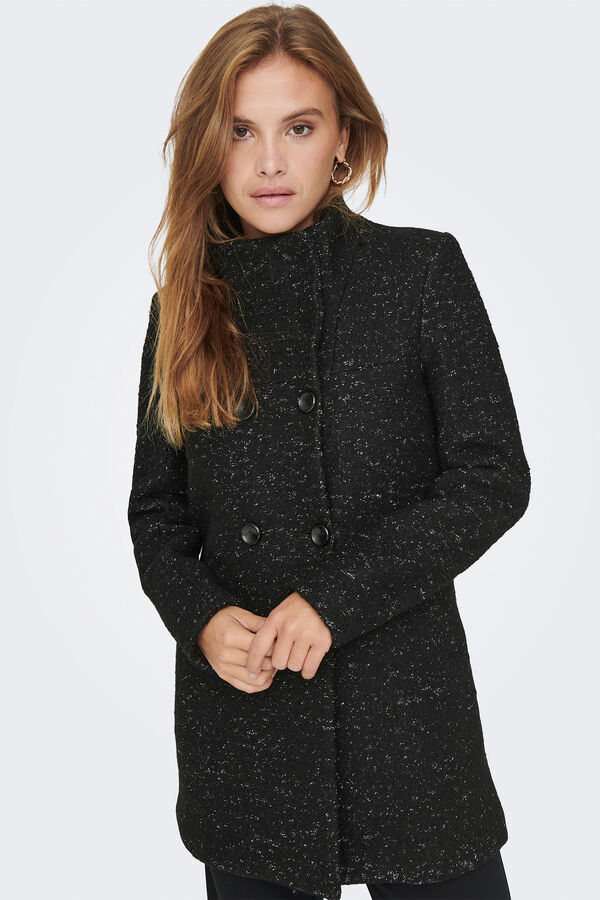 Only Midi teddy coat black