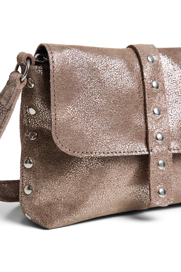 Pieces Leather crossbody bag blue