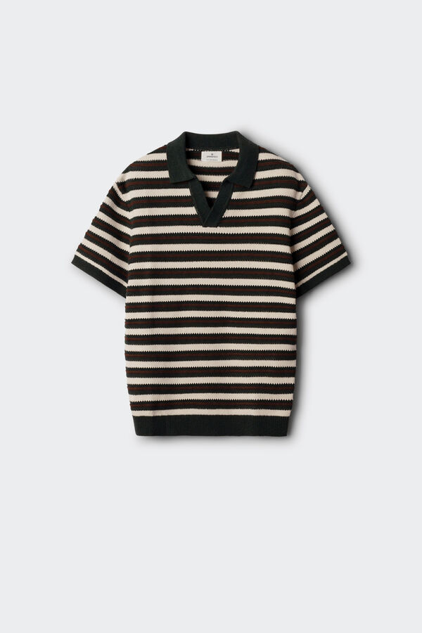 Springfield Majica polo sa prugastom strukturom Tirkizna