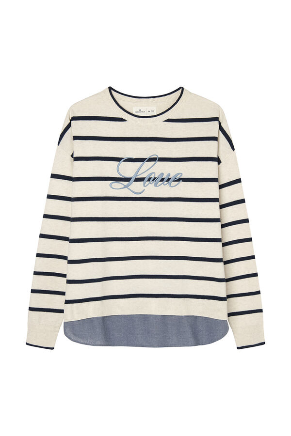 Springfield Pull "Love" en mélange de coton bleu