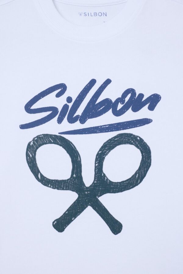 Silbon kids Striped short-sleeved T-shirt white