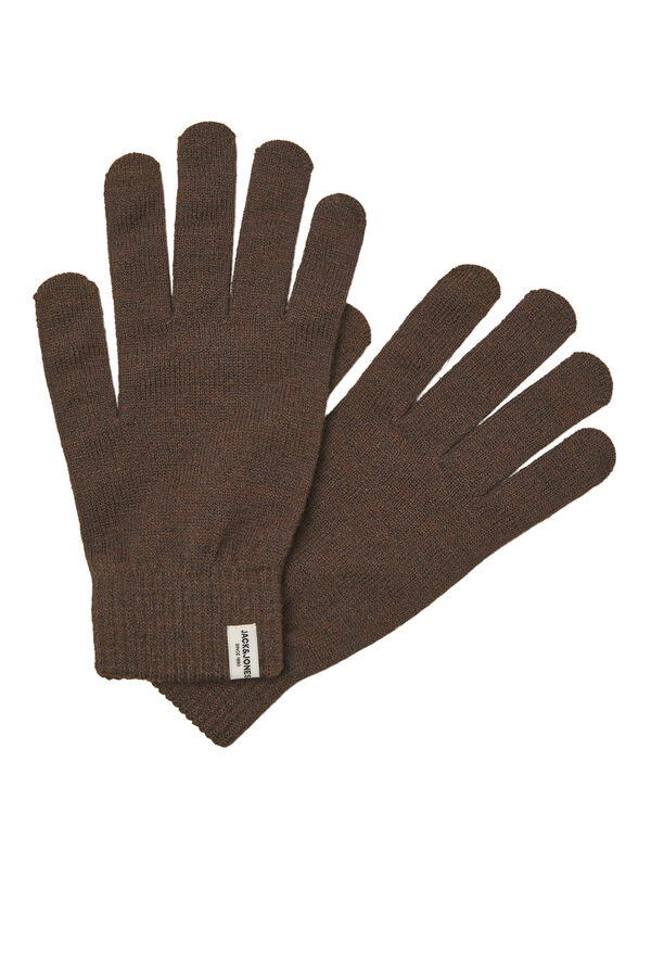 Jack & Jones Set de gorro y guantes marr&oacute;n