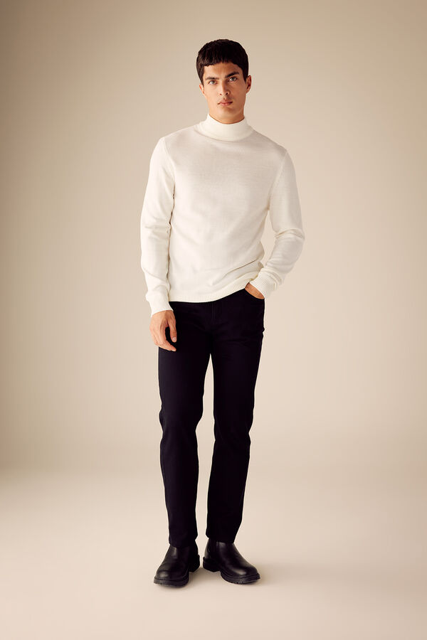 DeFacto Jumper with half high neck beige