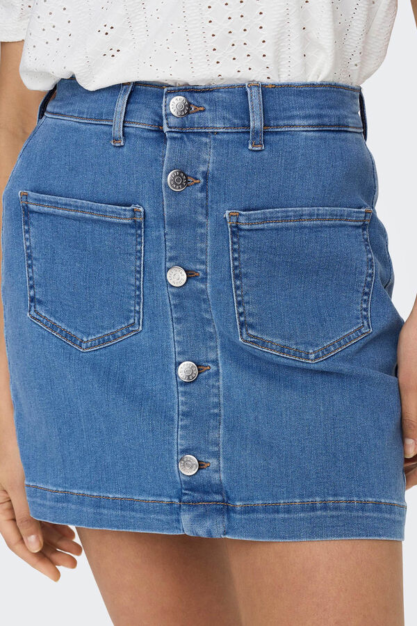 Springfield Denim miniskirt with pockets blue mix