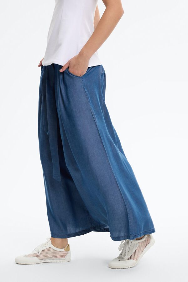 Inside Denim-effect midi skirt blue