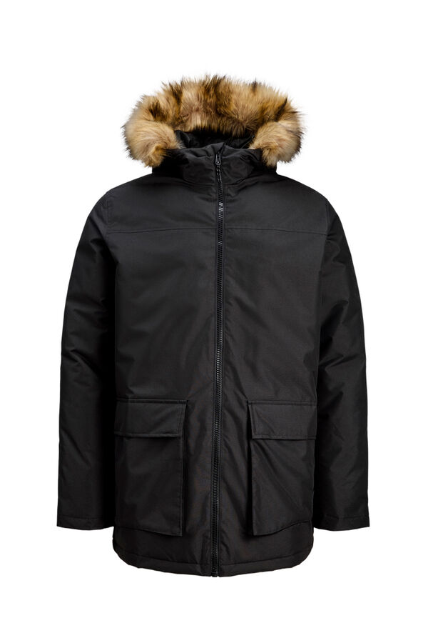 JJ REBEL Parka com capuz de pele preto