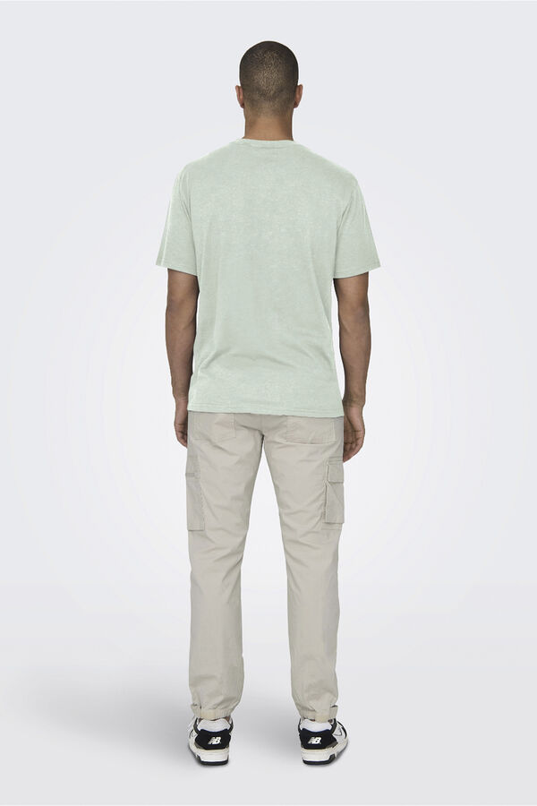 Springfield T-shirt with pocket and short sleeves szürke